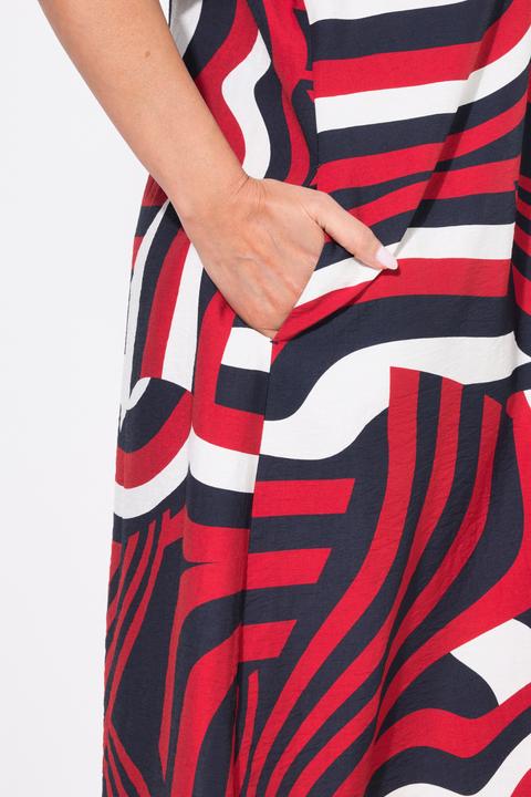 Produktbild Ulla Popken Kleid, V-Ausschnitt, oversized, Halbarm, Taschen (60)