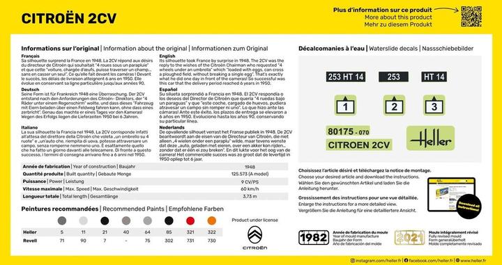 Nutritional values and ingredients Heller Citroen 2 CV