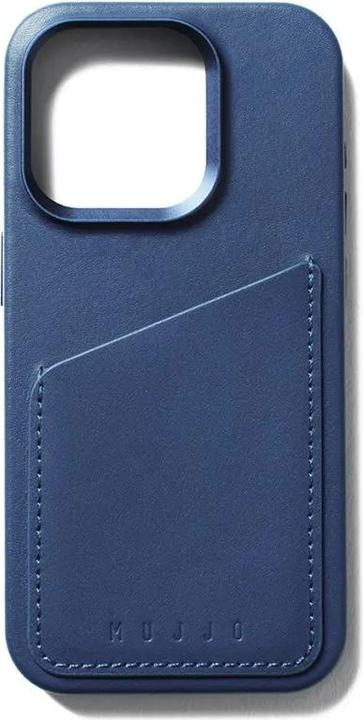 Image du produit Mujjo Portefeuille en cuir adapté à l'iPhone 15 Pro - Bleu |blue (Apple iPhone 15 Pro)