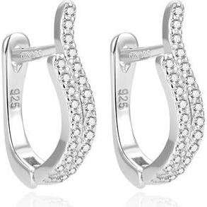 Beneto, Ohrringe, Fashion silver earrings with zircons AGUC1531 (L)