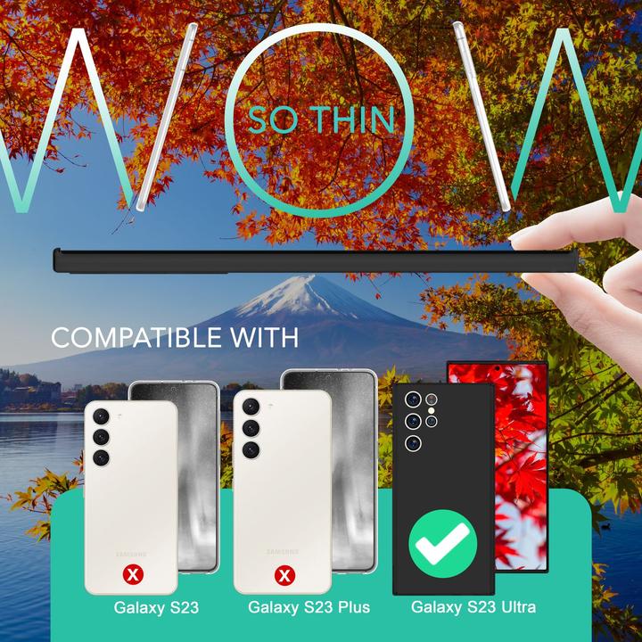 Produktbild Nalia Extrem Dünnes 0,3mm Hardcase mit 2x Displayschutz (Samsung Galaxy S23 Ultra)