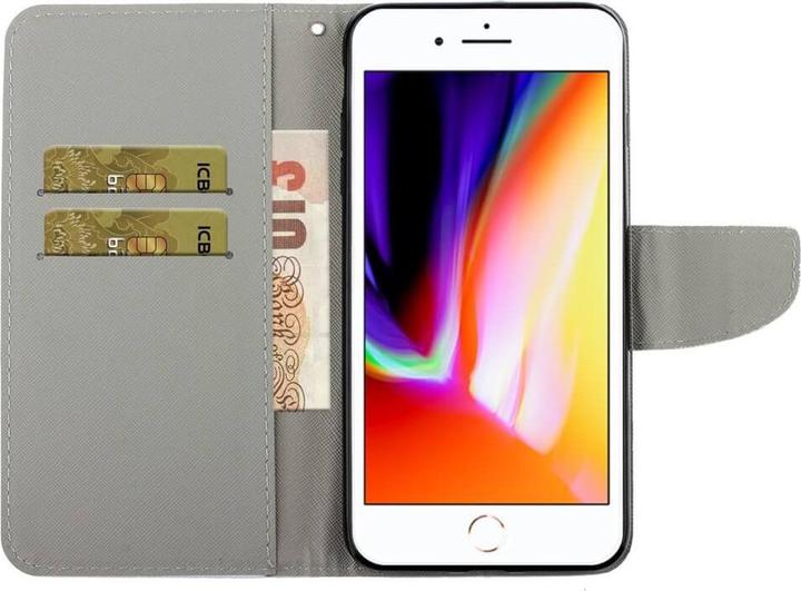 Produktbild Cover-Discount iPhone SE / 8 / 7 - Leder Etui Hülle Schmetterling gold (Apple iPhone 7, Apple iPhone 8, Apple iPhone SE (2nd Gen), Apple iPhone SE (3rd Gen))