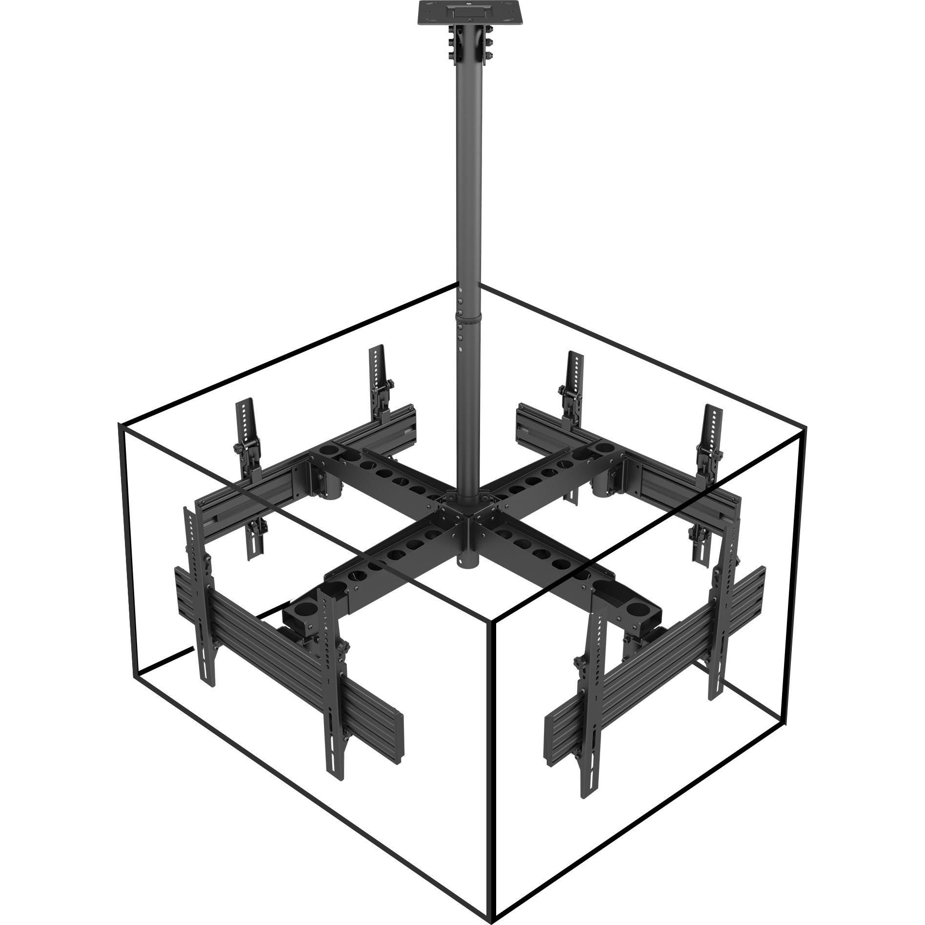 Thumbnail - equip Pro - Klammer - Kunststoff, Aluminium, Stahl - Schwarz - Bildschirmgrösse: 81.3-1 (Decke, 65"), Monitor Halterung,...