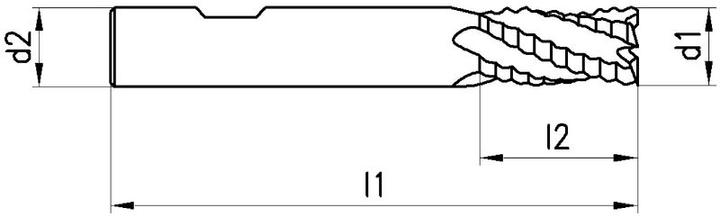 Produktbild Neriox Schruppfräser Typ NR, HSS-Co8, DIN 844 kurz Ø16