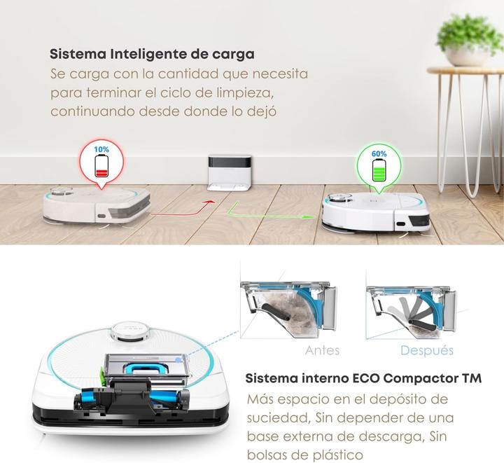 Actual product image Hobot 4-in-1 Robot Vacuum and Mop with 1300 scrubs/min, 4900 Pa suction, carpet detection (4900 Pa, Wiping cloth)