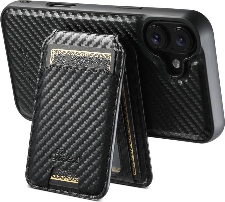 Produktbild Ueli Express Magnetische Carbon Optik Hülle mit abnehmbarem Kartenhalter (Apple iPhone 16)