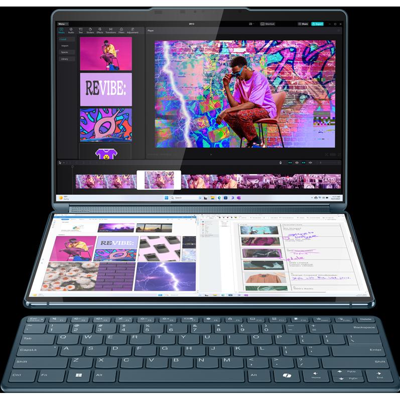 Lenovo YogaBook 9 (13.30", Intel Core Ultra 7 155U, 16 GB, 1000 GB, DE), Notebook, Türkis