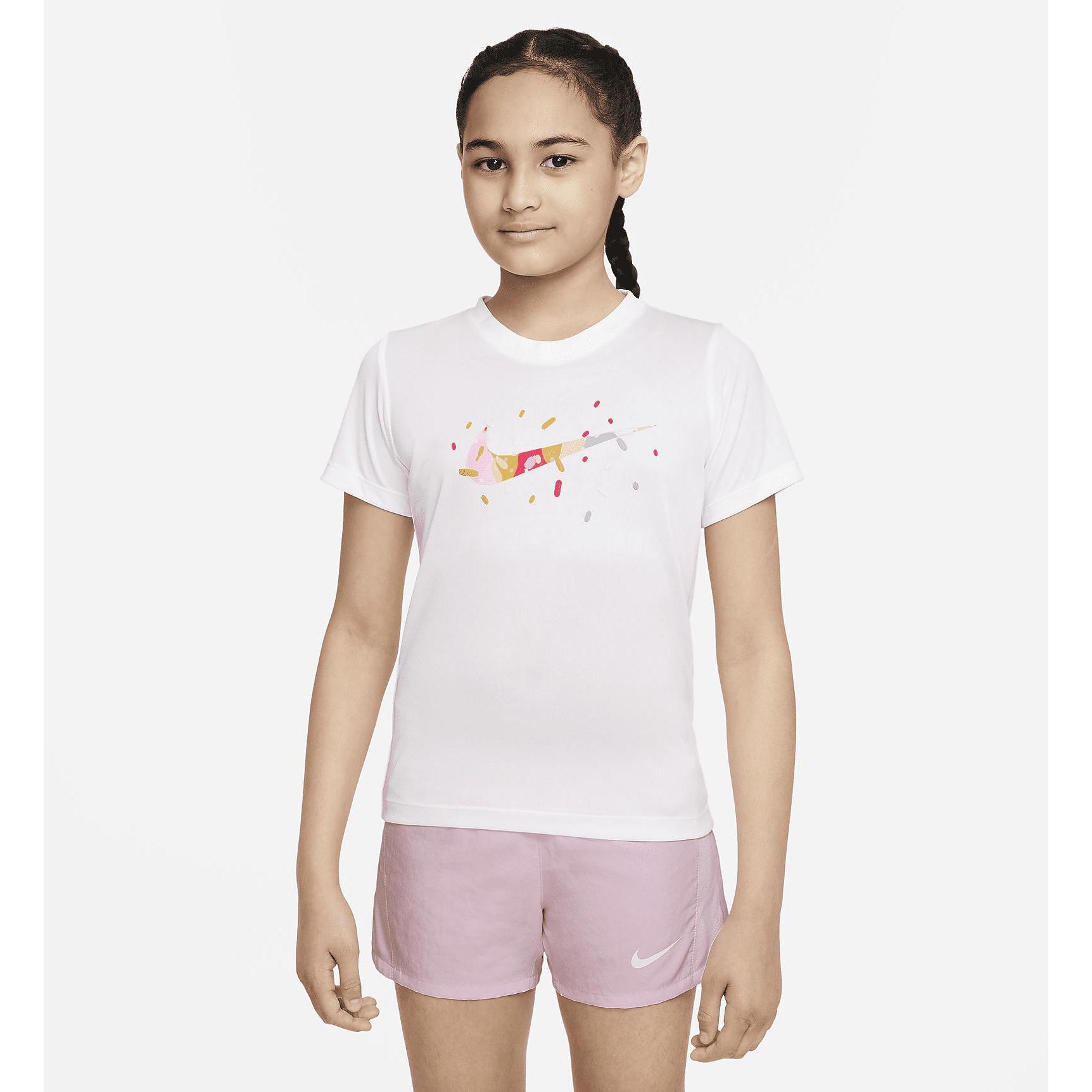 Thumbnail - Nike, Damen, Sportshirt, Girls Short Sleeve T-Shirt Dri-Fit, White, DV0559-100, XL (XL), Weiss, XL
