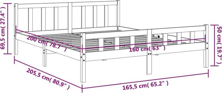 Produktbild vidaXL Bettrahmen (160 x 200 cm)