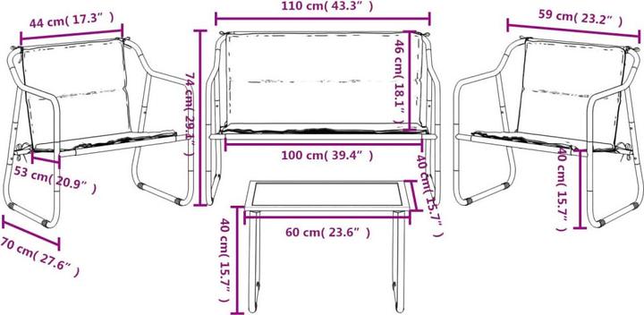 Immagine prodotto vidaXL Garten Lounge Set