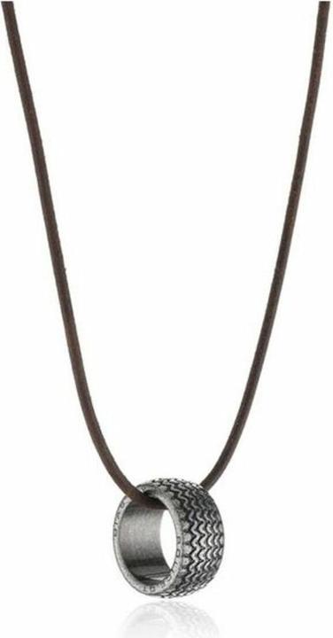 Image du produit Police Collier de bagues (Acier inoxydable, Cuir, 48 cm)