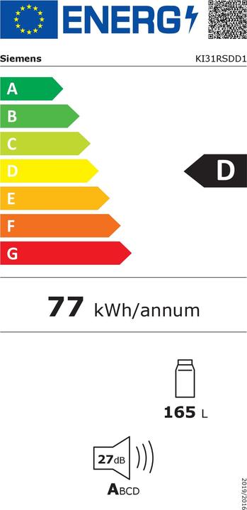 Label énergétique Siemens KI31RSDD1 (165 l)