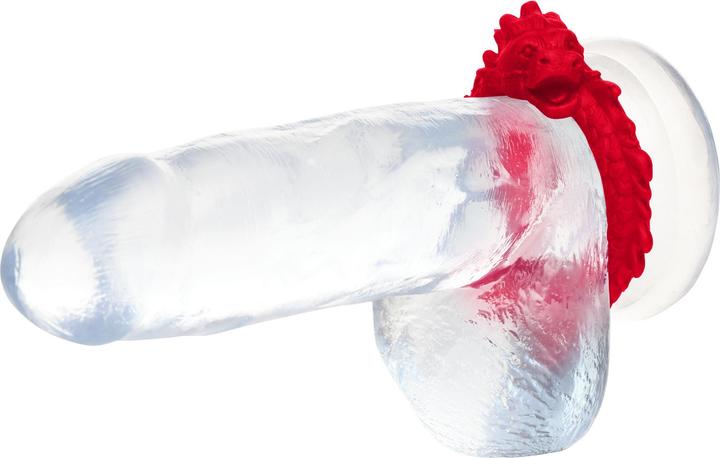 Actual product image Creature Cocks XR Brands - Rise of the Dragon Silicone Penis Ring - Red