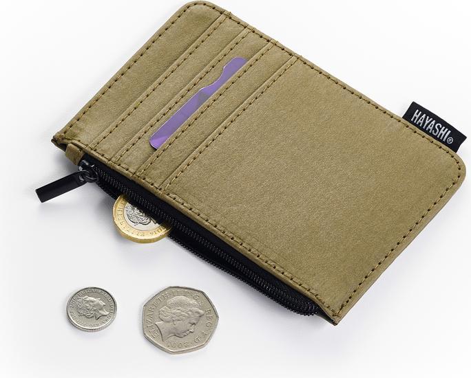 Actual product image Hayashi-UK Paper Leather Zipped Card Case