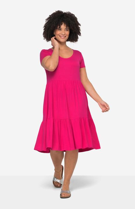 Produktbild Janet & Joyce Jerseykleid, Rundhals, Halbarm, Saum-Volants (52)