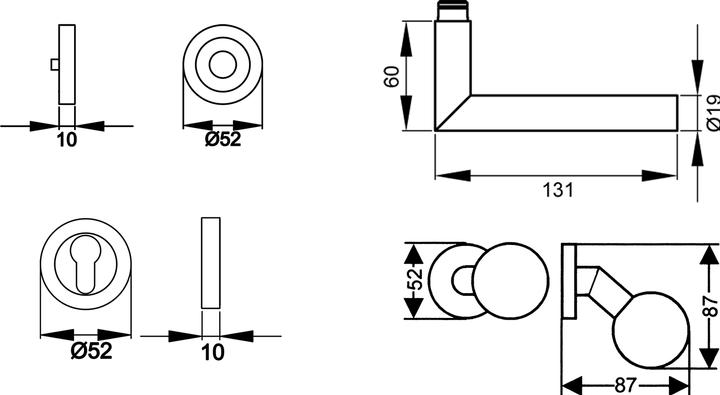 Produktbild Karcher ER/FS 28V WGL 71 - Rhodos, Wechselgarnitur L, FS Edelstahl matt (Türgarnitur)