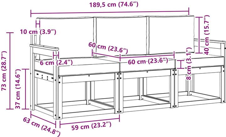 Produktbild vidaXL Outdoor-Sofa
