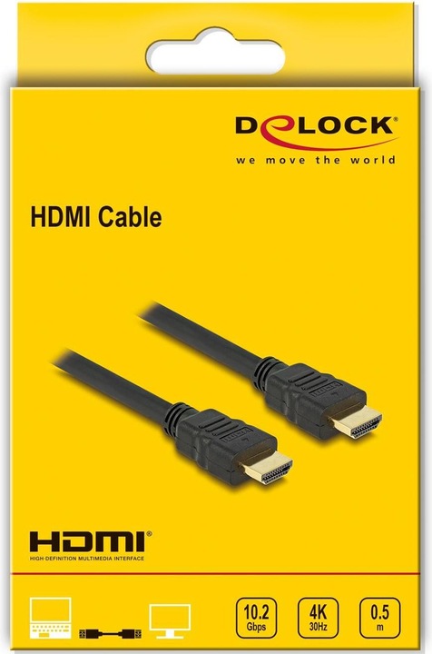 Produktbild Delock HDMI (Typ A) — HDMI (Typ A) (0.50 m, HDMI)