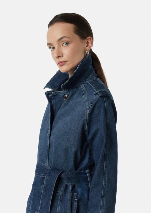Actual product image Comma Indoor-Jacke Elastischer Denim-Trenchcoat mit aufgesetzten Taschen
