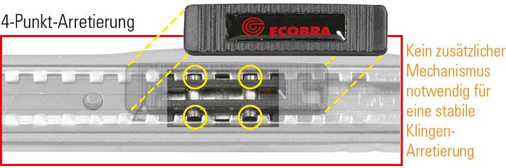 Produktbild Ecobra Cutter Premium inox 9mm 770325 rot/schwarz (Cutter)