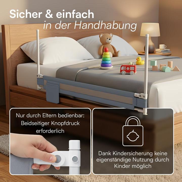 Actual product image Bellabino Rausfallschutz Bettgitter höhenverstellbar 180 cm (180 cm)