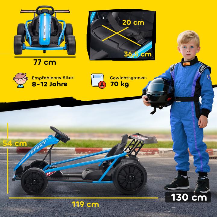 Actual product image Aiyaplay Kinder Elektro Gokart Kunststoff, Metall Blau