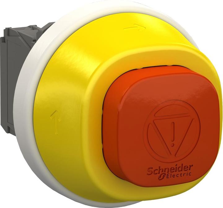 Actual product image Schneider Electric XB5AS84W3B5 Built-in emergency stop button, for EMERGENCY STOP 24V 6A 1 NO contact, 1 NC contact IP