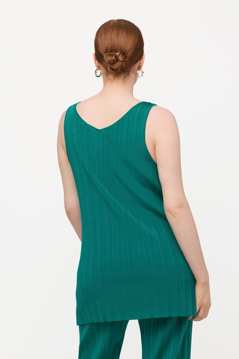 Immagine prodotto Ulla Popken Top smanicato di maglia a costine con scollo a V (46, 48)