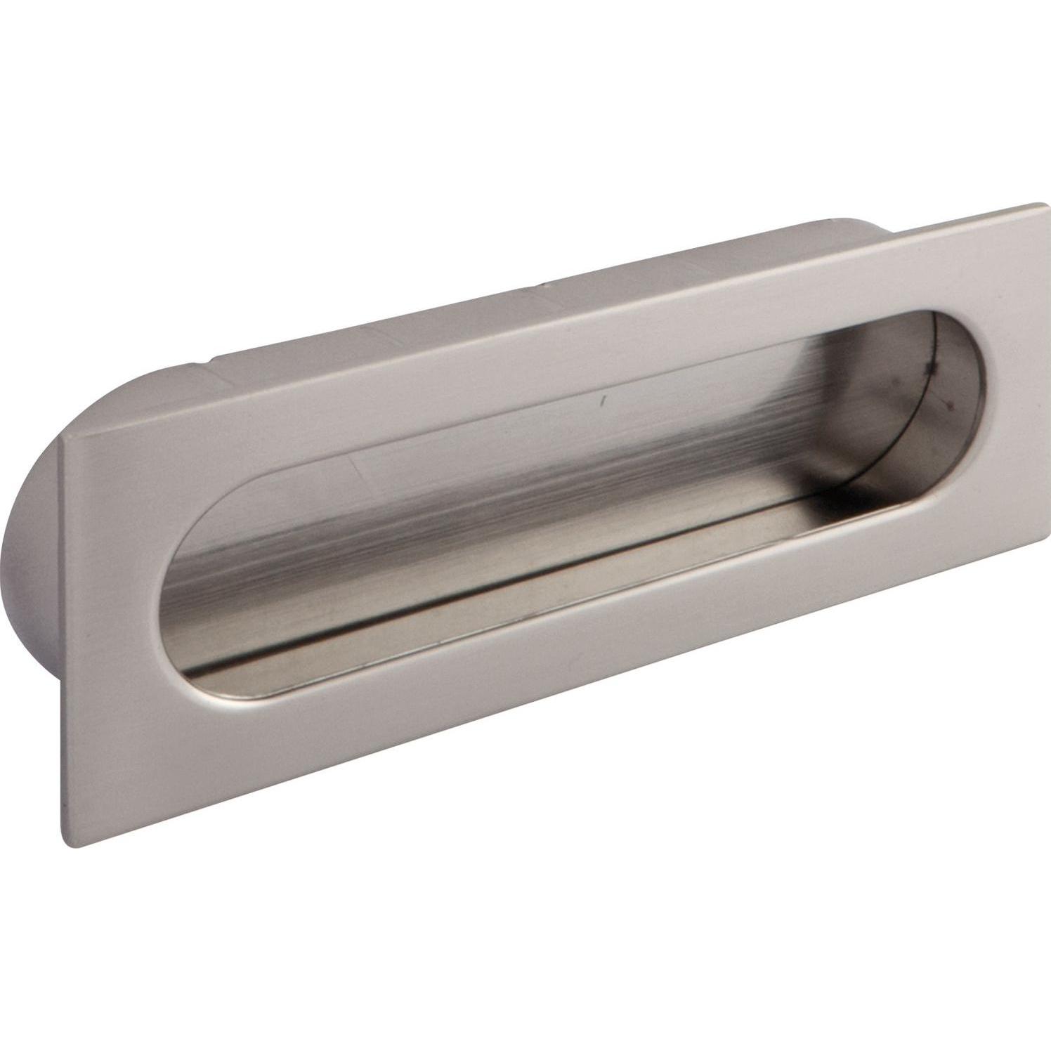 Siro, Möbelgriff, Muschelgriff Azan Breite 125 mm, Einlassmass 121 x 39 mm, ZN Edelstahl Effekt