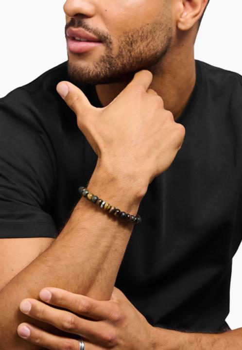 Immagine prodotto Thomas Sabo Armband Tigerauge Goldbraun und Blaugold (19 cm, Argento sterling)
