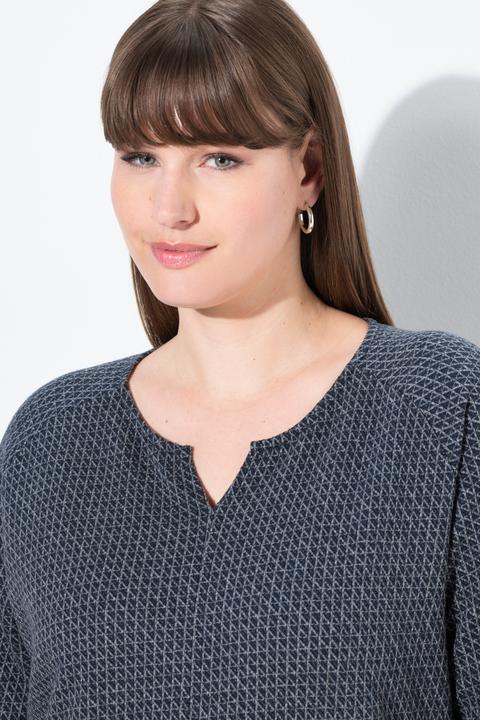 Produktbild Ulla Popken Jacquard-Sweatshirt, Rundhals, 3/4-Arm (46, 48)