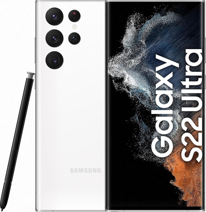 Re!commerce Galaxy S22 Ultra 5G (256 GB, White, Weiss, 6.80", 108 Mpx, Dual SIM, B / Sehr gut)