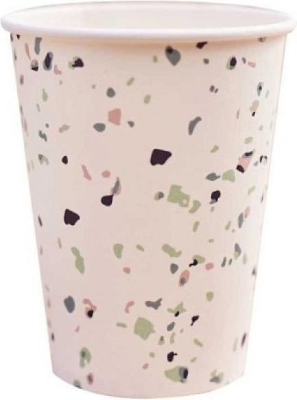 Produktbild Ginger Ray Eco-Pappbecher Terrazzo Print (8 x)