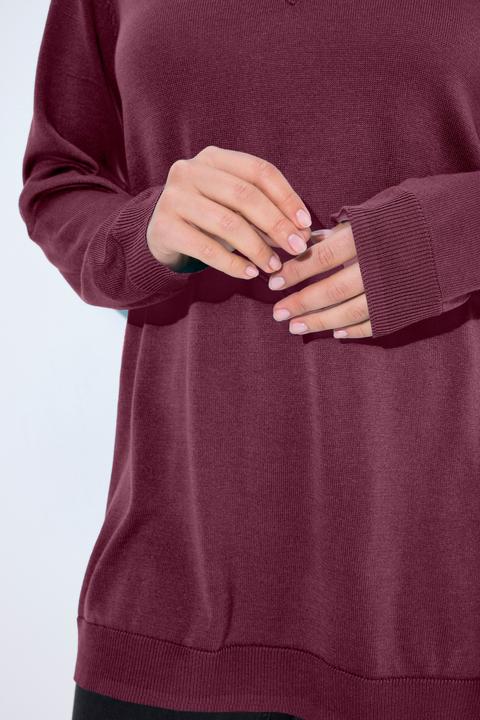 Produktbild Ulla Popken Pullover, V-Ausschnitt, Langarm, weicher Feinstrick (42, 44)