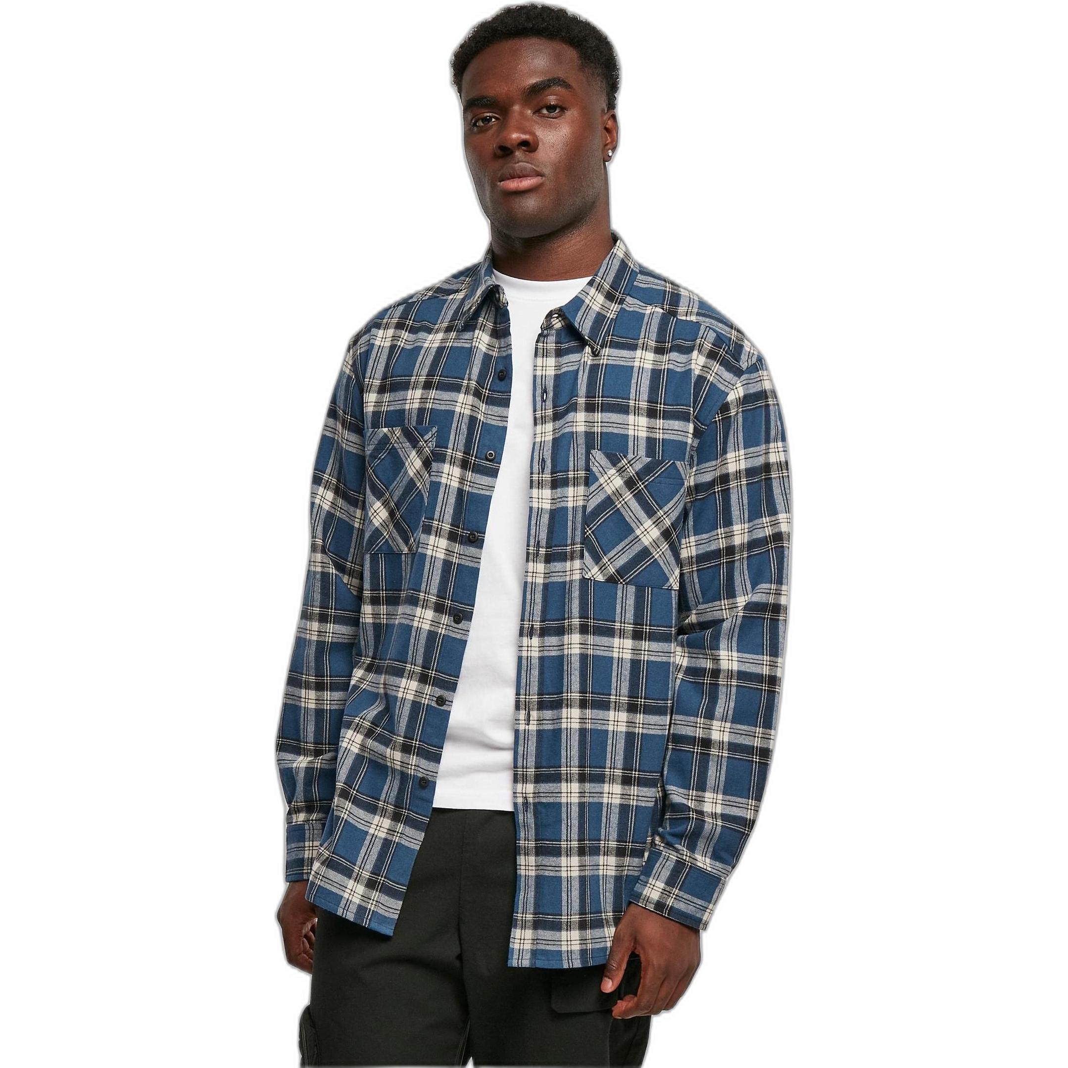 Thumbnail - Urban Classics, Herren, Hemd, Langarmhemd Lake Check, Blau, (S)