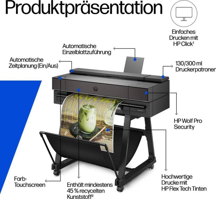 Produktbild HP DesignJet T870 24-in Printer (Farbe)
