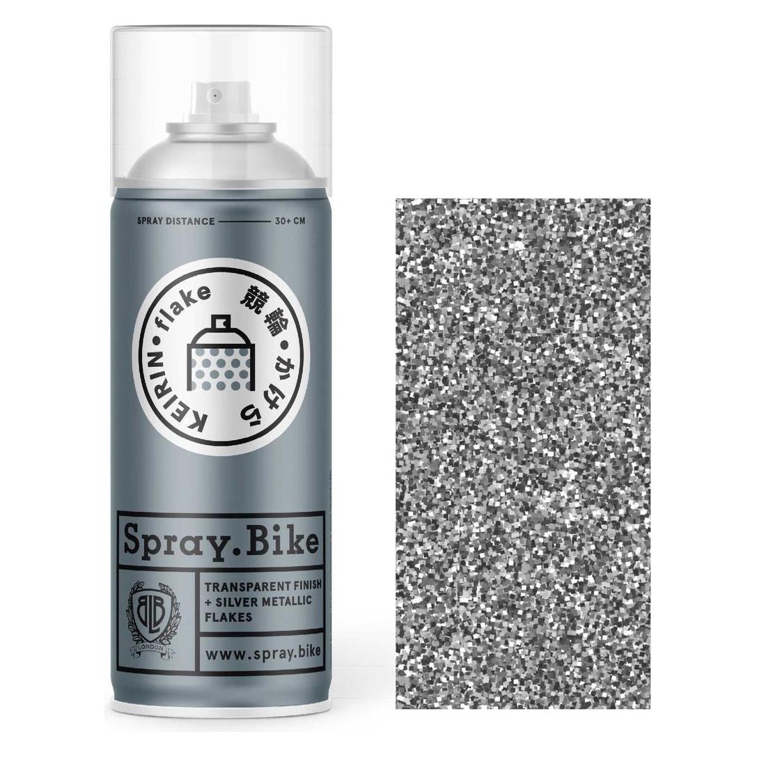 Spray.Bike Fahrrad Lackspray Keirin Flakes (Klarlack mit silbrigen ...