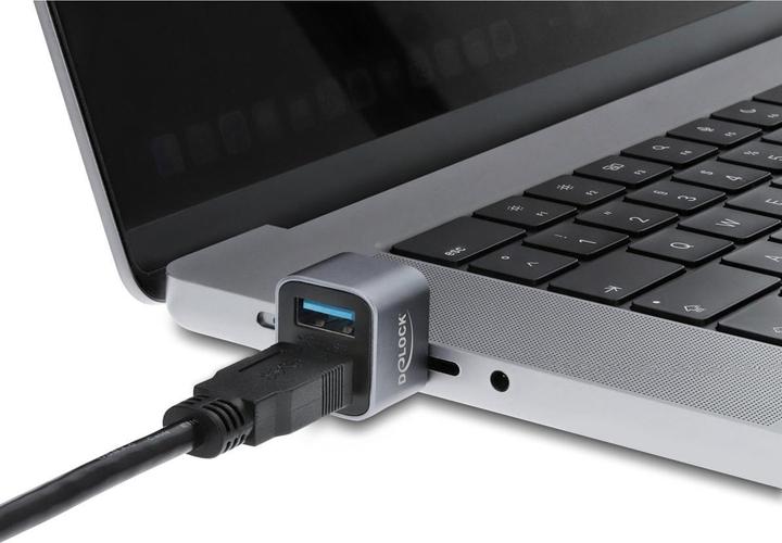 Image du produit Delock Mini USB Hub USB Type-C Stecker zu 1 x USB 10 Gbps US (Thunderbolt, USB-C, 2 ports)