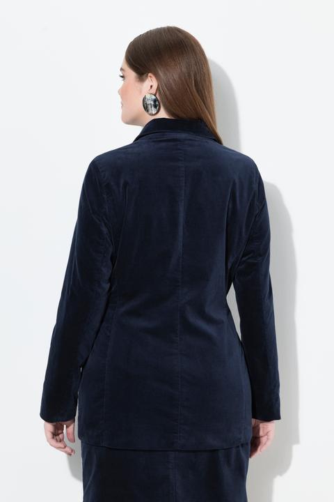 Actual product image Ulla Popken Samtblazer, leicht tailliert, Reverskragen, Acetatfutter (52)
