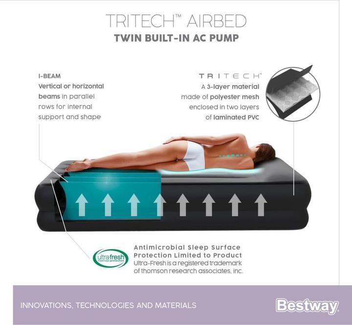 Produktbild Bestway Tritech Airbed Queen (150 x 200 cm)