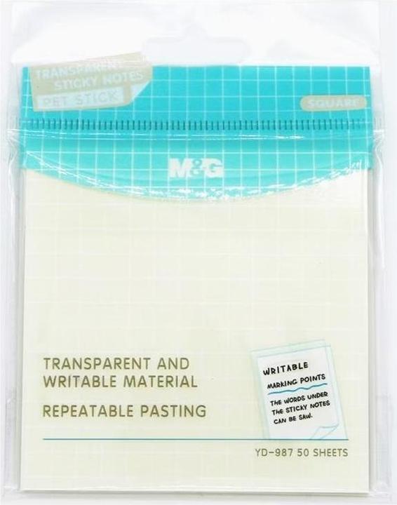 Actual product image Bandai Selbstklebende Notizzettel transparent 50K 76x76 M&G (76 x 76 mm)