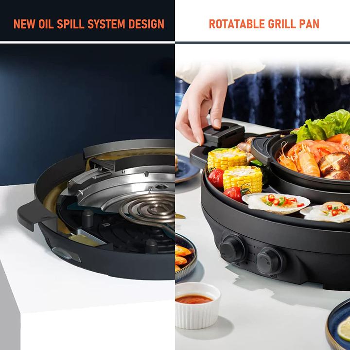 Actual product image Enfrifam 2 in 1 Elektrischer Hot Pot Grill