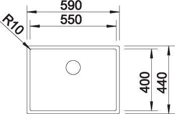 Produktbild Blanco Claron 550-U (Unterbauspüle, 44 cm, 59 cm)
