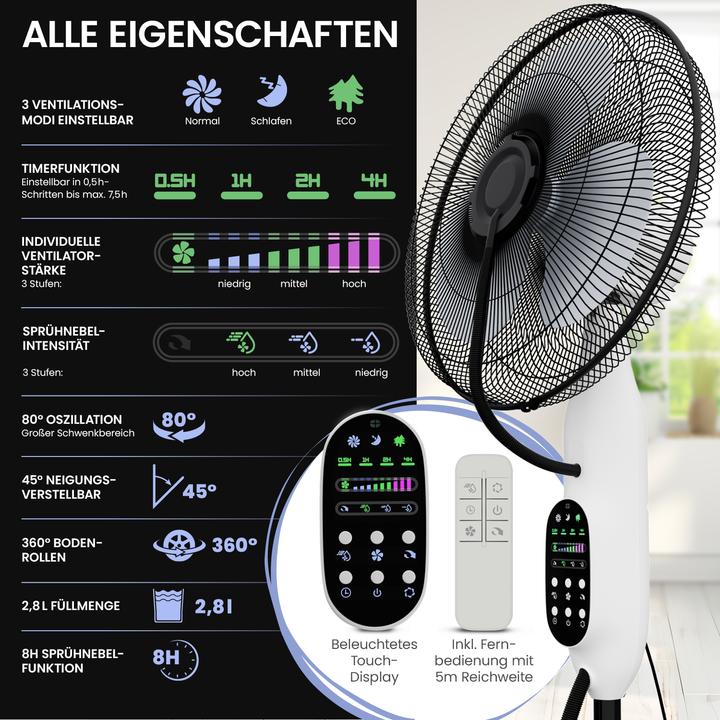 Produktbild Eloneo Standventilator mit Luftbefeuchtung