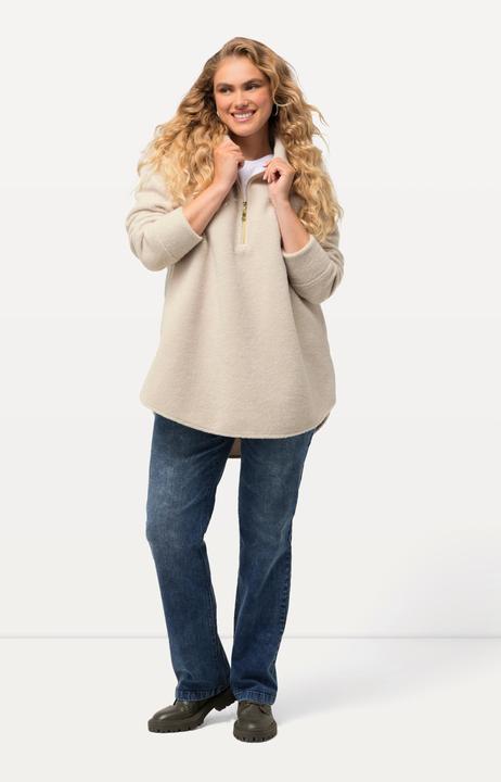 Produktbild Ulla Popken Fleeceshirt, A-Linie, Stehkragen, Zipper, Langarm (50, 52)