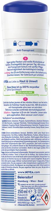 Actual product image NIVEA Black & White Invisible Clear Spray (Spray, 150 ml)