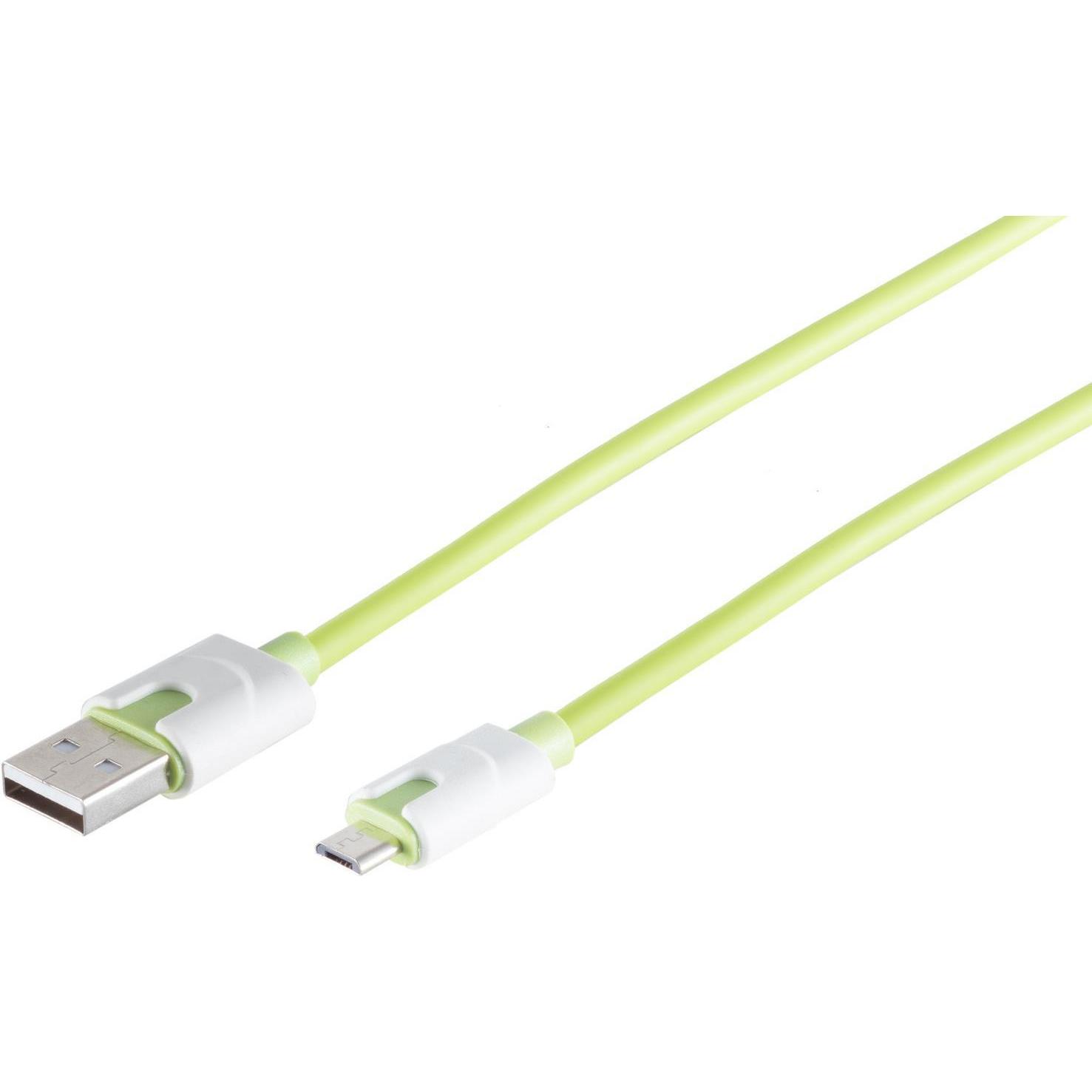 Thumbnail - Shiverpeaks USB Ladekabel USB A-ST auf USB Micro B-ST gr?n 0,9m (0.90 m, USB 2.0), USB Kabel