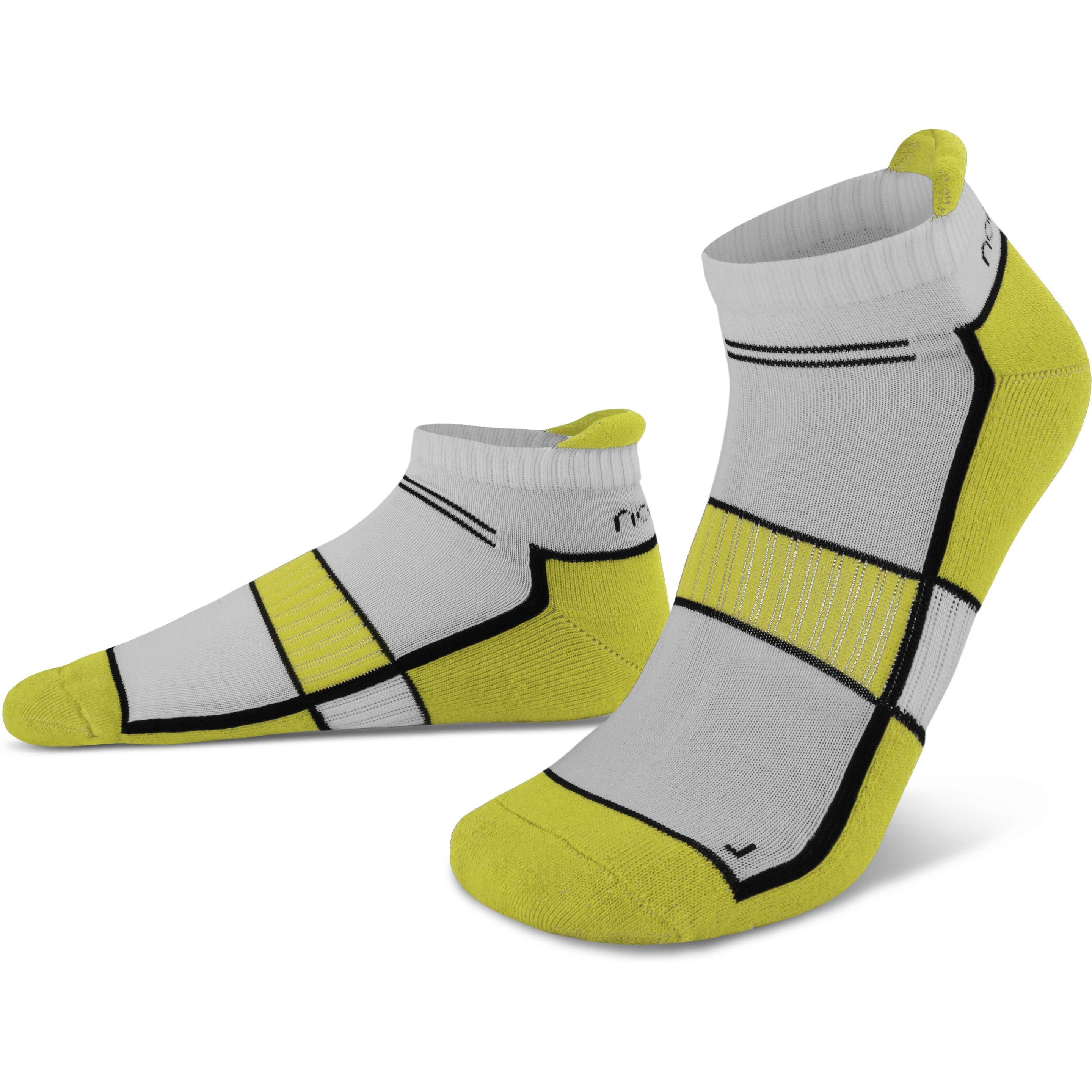 Normani, Herren, Socken, 4 Paar Running Sneaker mit Fersenlasche, Gelb, (4er Pack, 43 - 46)