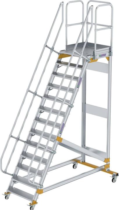 Munk Plattformtreppe fahrbar 60° Stufenbreite 800 mm 13 Stufen (Plattformleiter, 80 cm)