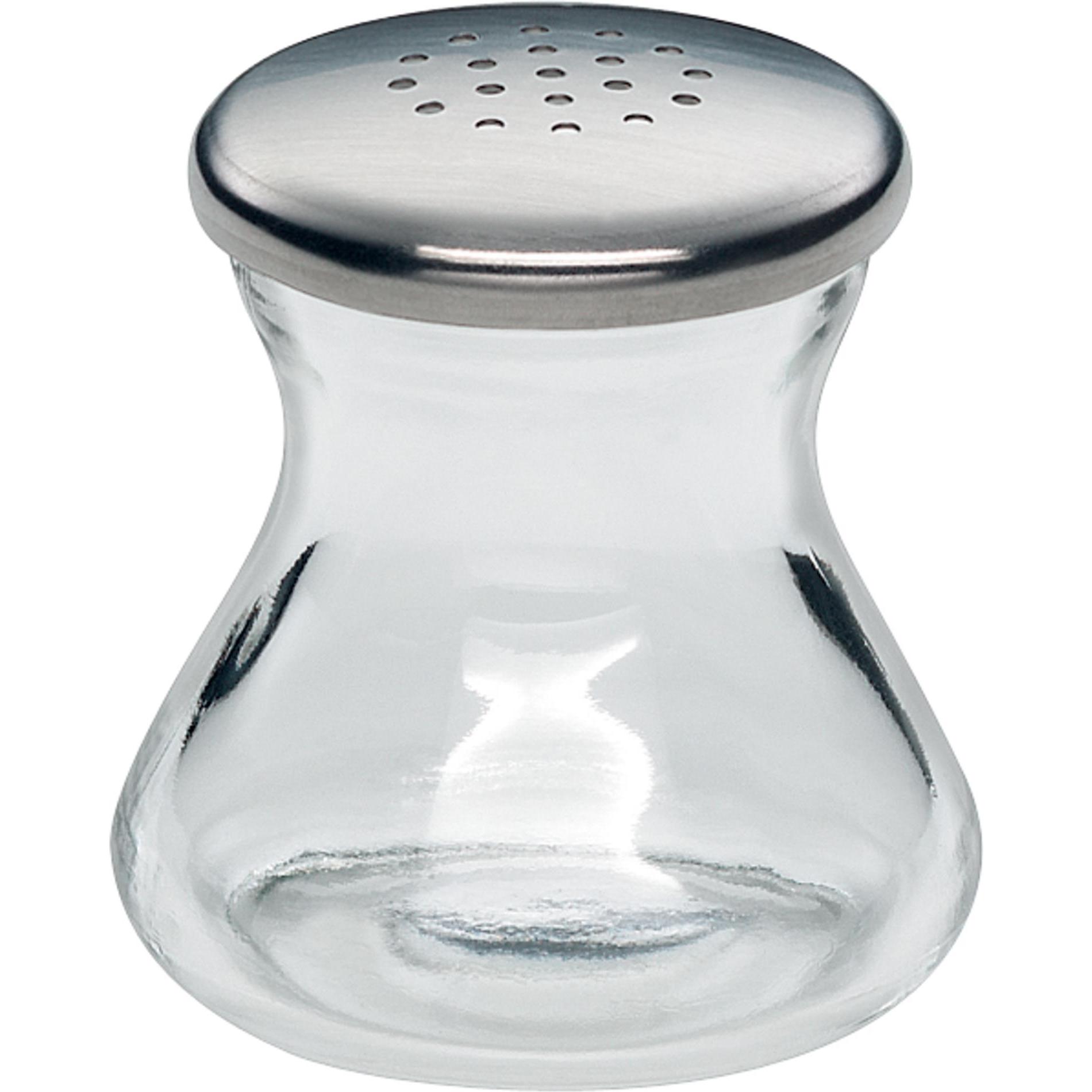 WMF Salzstreuer 4,5cm Max & Moritz Glasbehälter Wagenfeld Edelstahl matt, Pfeffermühle + Salzmühle, Silber